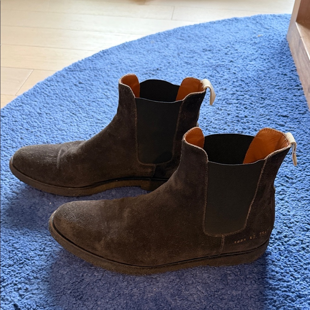 Common Projects Dark Brown Suede Chelsea Boots